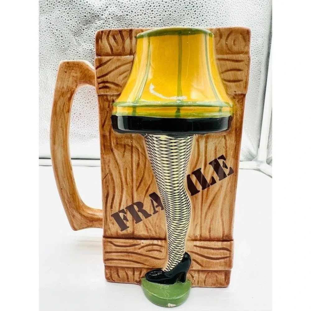 A Christmas Story Leg Lamp Mug FRAGILE‎ Crate Ceramic w/ Box New
